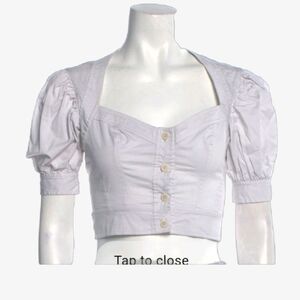 Women's White Button-Up Crop Top